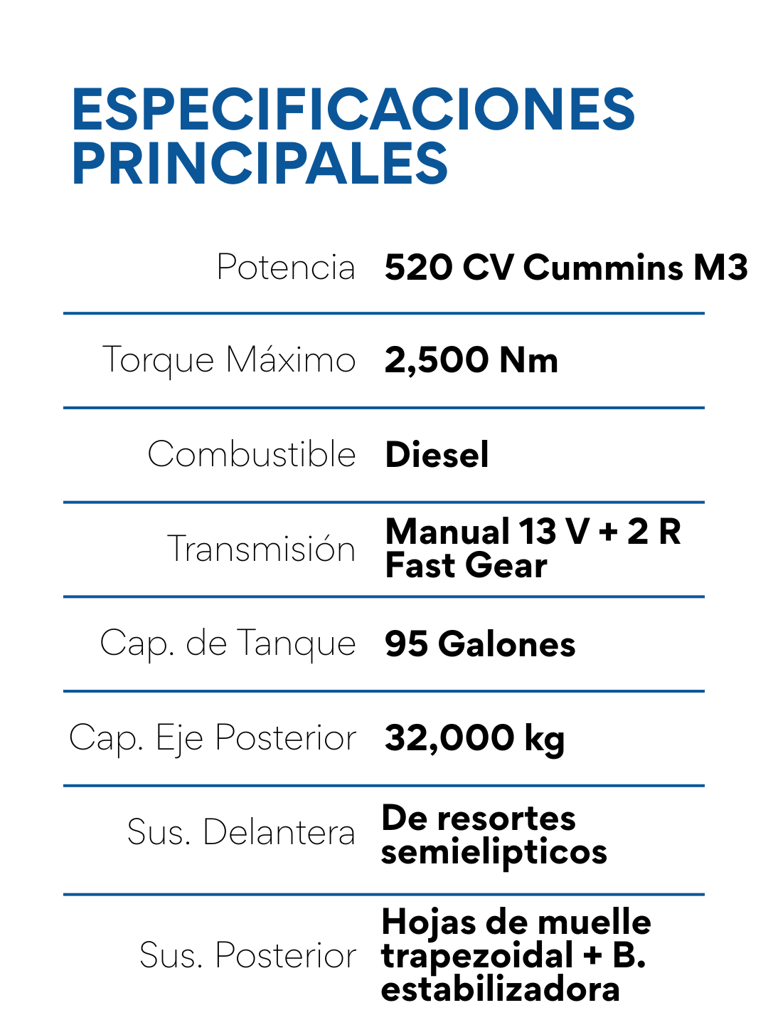 especificaciones 6x4 x5000 volquete