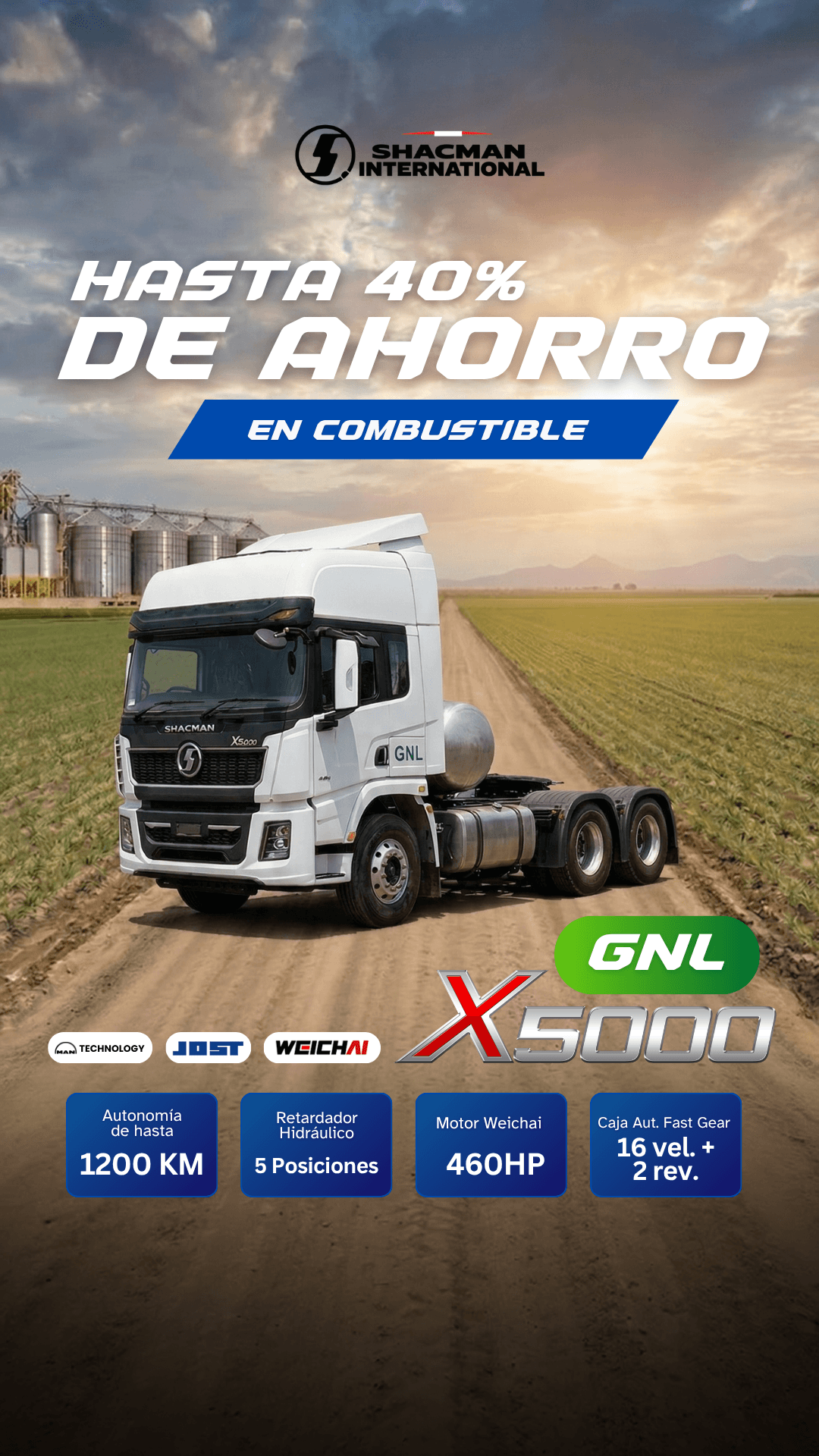 tracto gnl shacman ahorro